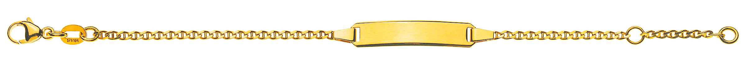 Bébé Bracelet Stäbchenpanzer diamantiert Gelbgold 375 14cm