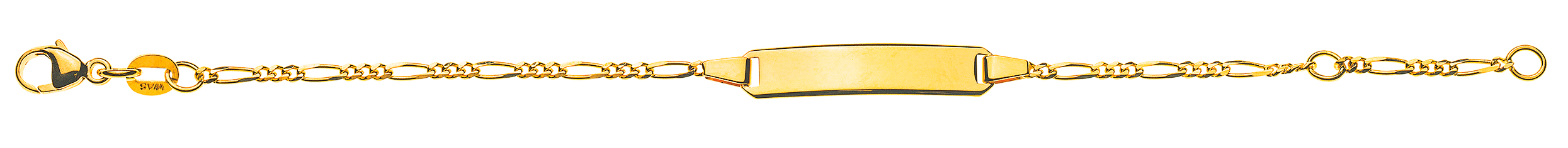 Bébé Bracelet Figaro 3+1 Gelbgold 375 14cm