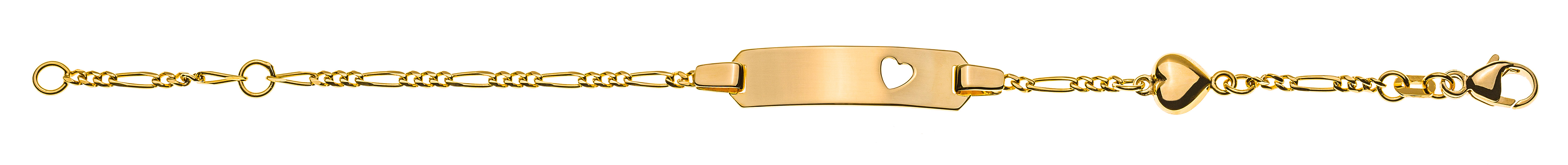 Bébé Bracelet Figaro 3+1 Gelbgold 375, 14cm, mit