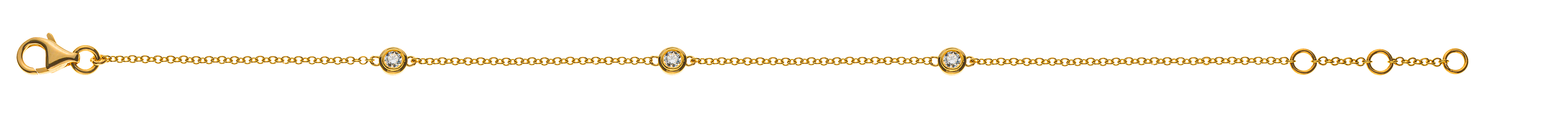 Armband Spiegelanker Gelbgold 750 19cm mit 3 Brill. H SI 0.15ct.