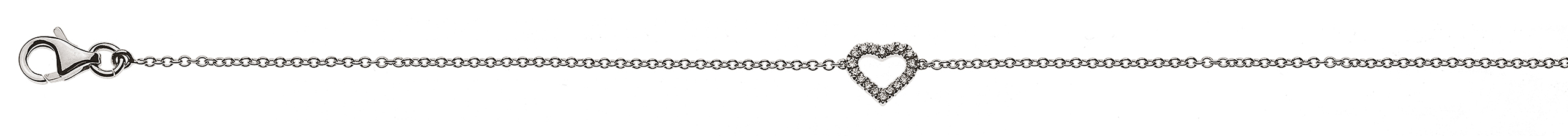 Bracelet ´Herz´ Weissgold 750 mit 18 Brillanten H SI 0.06ct. 19cm