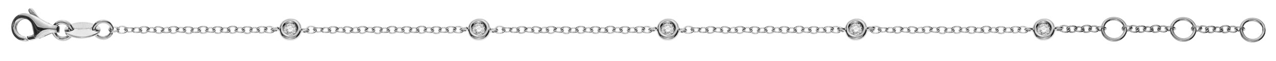 Bracelet Weissgold 750 mit 5 Brillanten H SI 0.14ct. 19cm