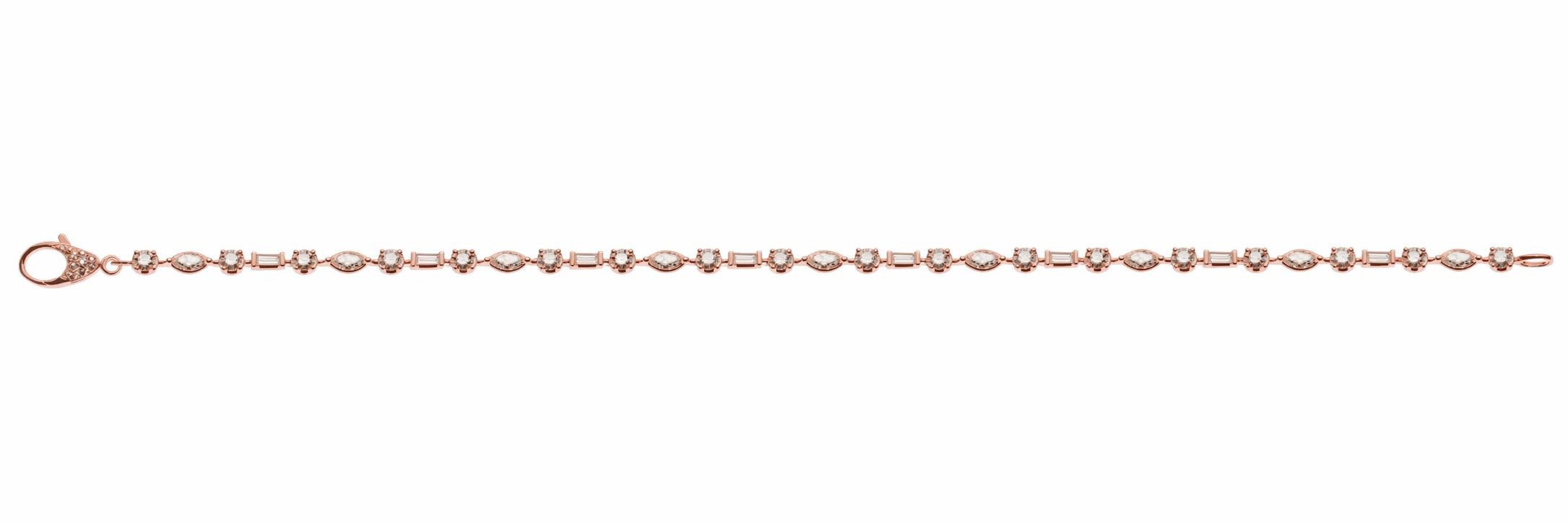 Bracelet Rotgold 750 18cm, mit 44 Brillanten  H SI 1.21ct.,