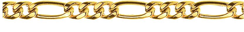 Figaro Bracelet 3+1 diamantiert Gelbgold 750, Halbmassiv,