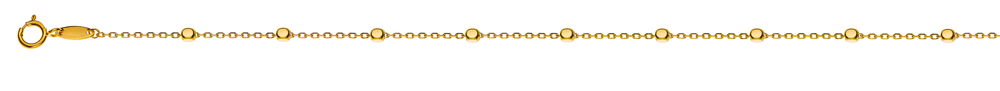 Armband Anker geschliffen Gelbgold 750 mit 9 abgeflachten Kugeln, 19cm
