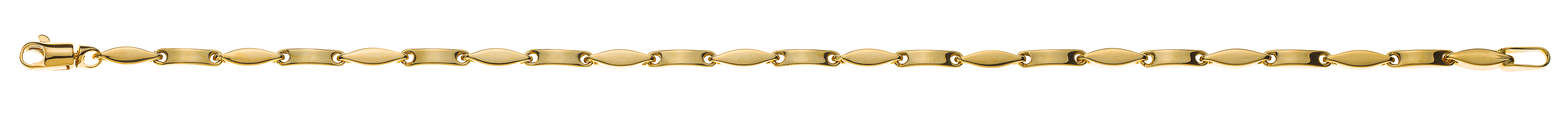 Bracelet Gelbgold 750, fantasie, halbmassiv, poliert, ca. 2.3mm, 19cm