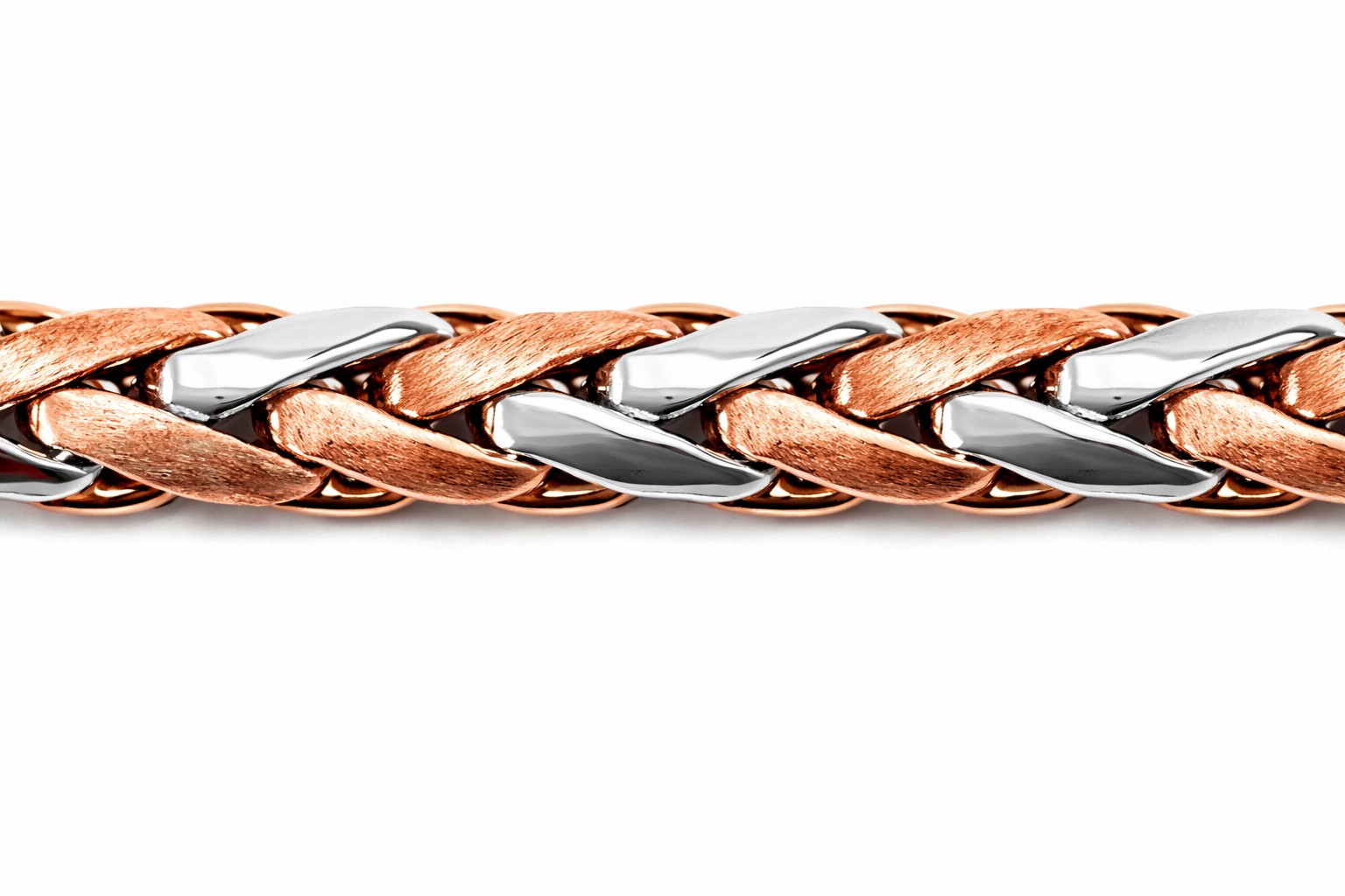 Armband Bicolor (Rot-/Weissgold)  750 Handarbeit 19cm