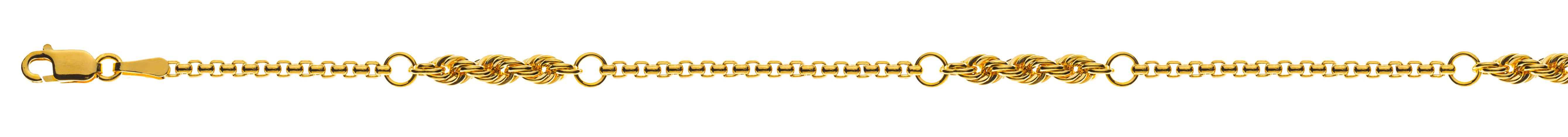 Collier Gelbgold 750, 3cm Venezianer  1.6mm, 1.5cm Kordel 3.1mm 45cm