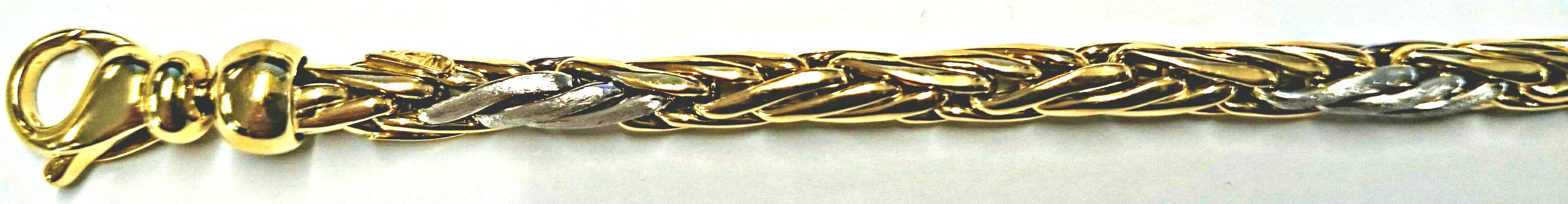 Armband Bicolor (Gelb-/Weissgold)  750 Handarbeit 19cm