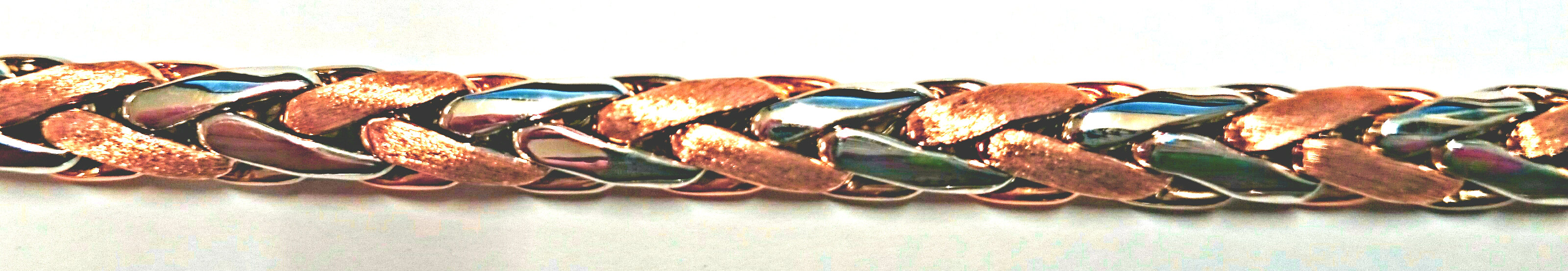 Armband Bicolor (Rot-/Weissgold)  750 Handarbeit 19cm