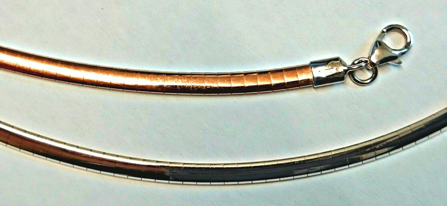 Omega Double Face Bicolor (Rot-/Weissgold)750 ca.3.3mm 45cm