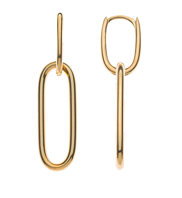 Scharnierkreole oval Gelbgold 750 9x5x1.5mm mit Einhänger 9x24x1.8mm