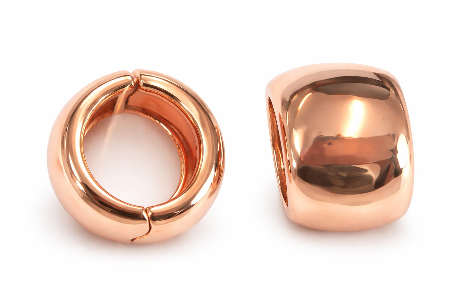 Kreolen Clip Rotgold 750 bombiert Handarbeit