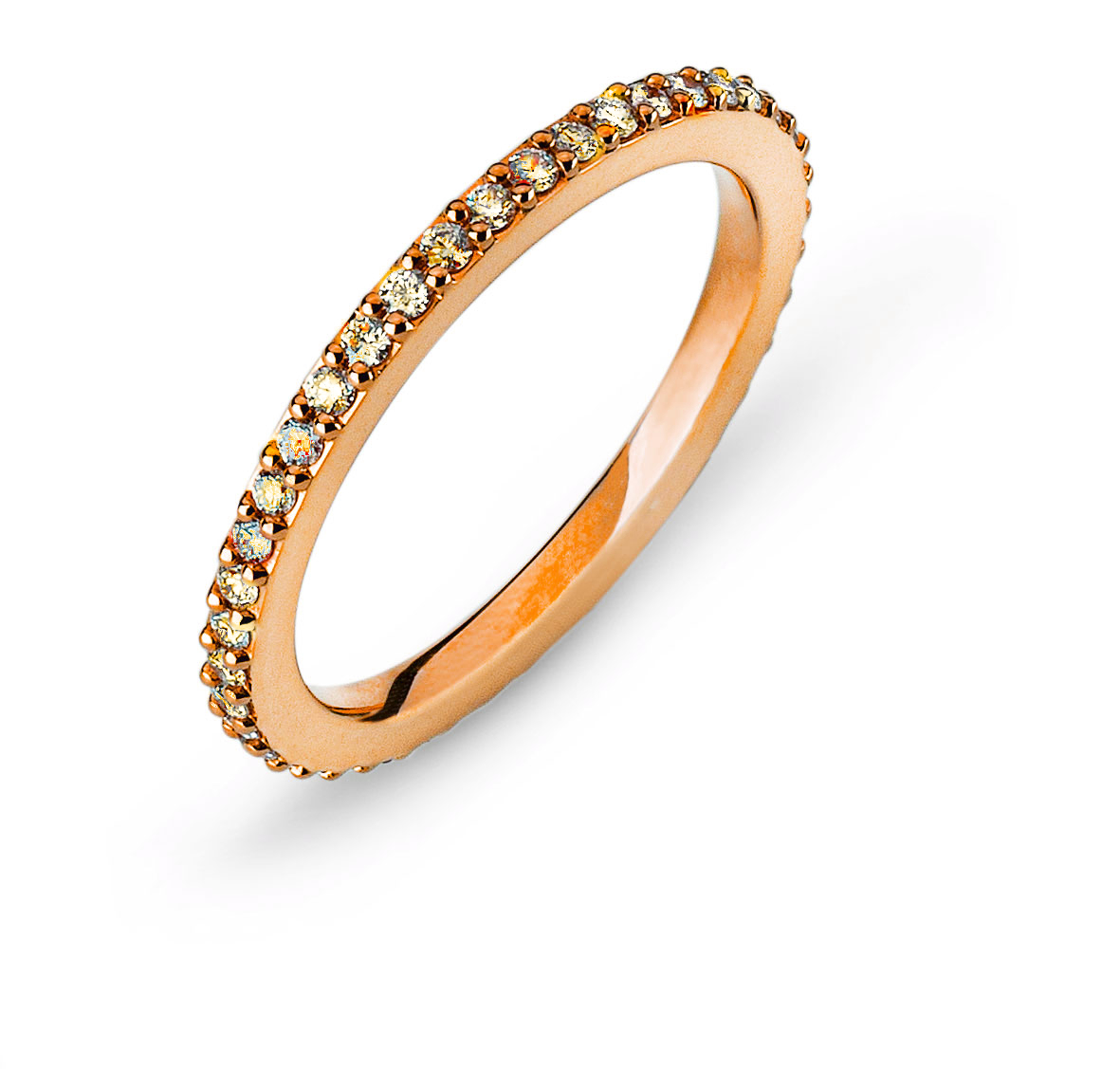 Eternity Ring Rotgold Korn Fassung 750