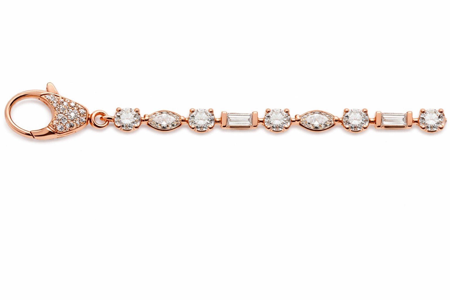 Bracelet Rotgold 750 18cm, mit 44 Brillanten  H SI 1.21ct.,