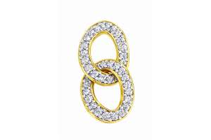 Anhänger mit 2 Panzerteilen Gelbgold 750  mit 30 Brillanten H SI 0.11ct.