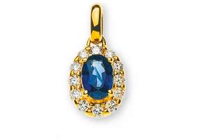 Anhänger Gelbgold 750 mit Safir 0.67ct. und