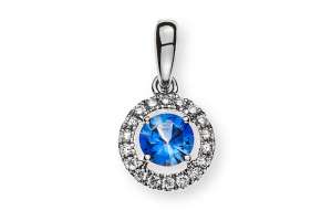 Anhänger Weissgold 750 mit rundem Safir 0.38ct. und