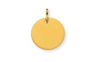 Anhänger Gravurplatte Gelbgold 750 1 Seite poliert, 1 Seite gesandelt