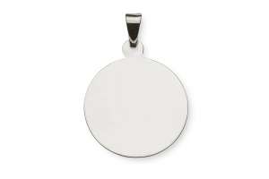 Pendentif plaque a graver poli or gris 750