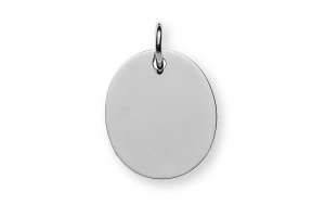 Pendentif plaque a graver poli or gris 750