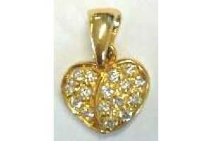 Diamantanhänger Herz Gelbgold 750