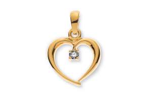 Pendentif coeur or jaune 750