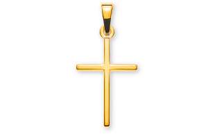 Balken-Kreuz Gelbgold 585  H: 18 mm B: 12 mm