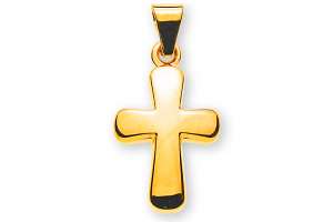 Balken-Kreuz Gelbgold 750  H: 12 mm B: 9 mm