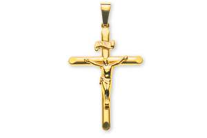 Kreuz Gelbgold 750 mit Christus H: 27 mm B: 19 mm