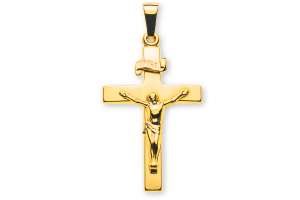 Kreuz Gelbgold 750 mit Christus H: 24 mm B: 16 mm