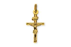 Kreuz Gelbgold 750 mit Christus H: 21mm B: 13mm