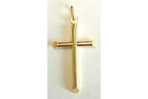 Kreuz Gelbgold 750 Runddraht H: 26mm B: 17mm