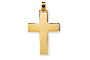 Balken-Kreuz Gelbgold 750  H: 30mm B: 22mm, poliert, massiv