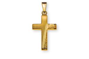 Balken-Kreuz Gelbgold 750  H: 18mm B: 12mm, Fantasie