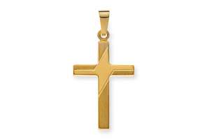 Kreuz hohl Gelbgold 750  H: 21 mm B: 14 mm