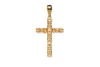 Kreuz ´Bizantina´ massiv Gelbgold 750 22x35cm