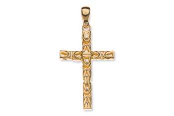 Kreuz ´Bizantina´ massiv Gelbgold 750 32x46cm