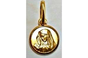 Médaille or jaune 750 madonne 8mm