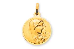 Médaille or jaune 750 madonne 14mm