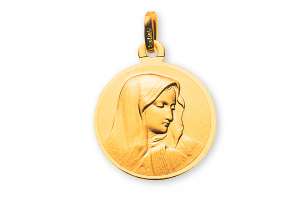 Médaille or jaune 750 madonne 16mm