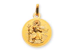 Médaille or jaune 750 St. Christophe 12mm