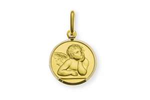 Medaille Engel Gelbgold 750 12mm