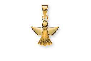 Medaille Engel Gelbgold 750 10mm gesandelt
