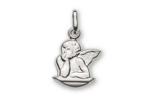 Ange pendentif or gris 750