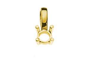 Solitär Anhänger Rohling 4-Griff Gelbgold 750  für  0.10ct.