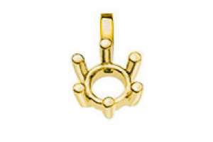 Solitär Anhänger Rohling 6-Griff Gelbgold 750 für 0.25ct.