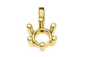 Solitär Anhänger Rohling 6-Griff Gelbgold 750 für 0.50ct.