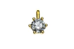 Solitär Anhänger 6-Griff Gelbgold 750 H SI 0.25 ct.