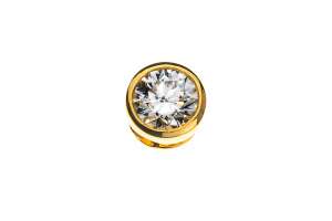 Solitär Anhänger Zargen Fassung Gelbgold 750 H SI 0.33ct.